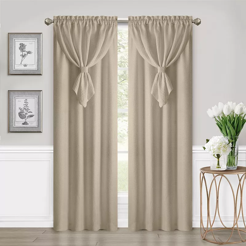 Achim Allegra Window Curtain Panel with Attached Valance