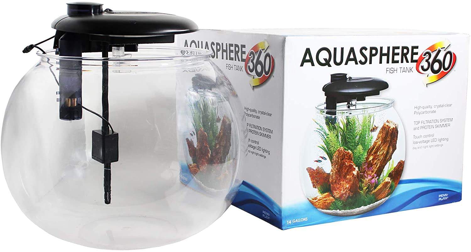 Penn-Plax AquaSphere 360 Polycarbonate Bowl-Shaped Aquarium for Fish – 10 Gallons