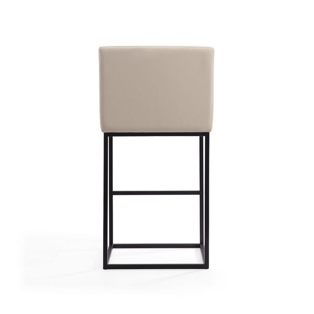 Ambassador 42 in. Cream and Black Metal Barstool (Set of 2)