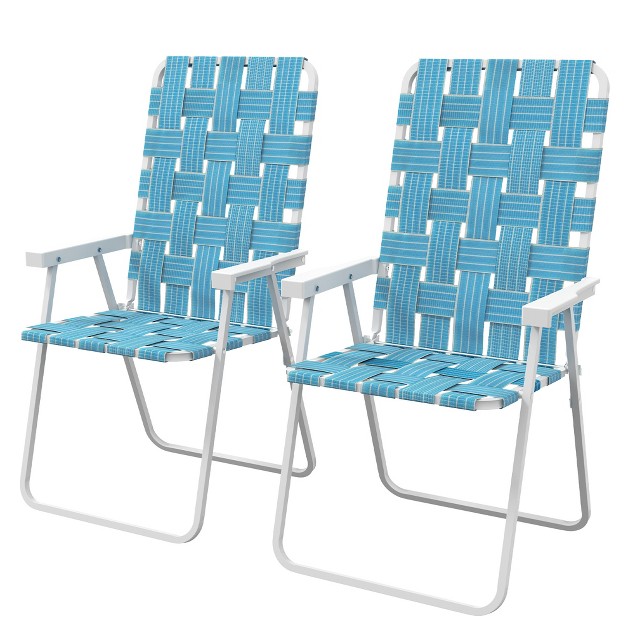 Outsunny Patio Folding Chairs Classic Outdoor Camping Chairs Portable Lawn Chairs W Armrests