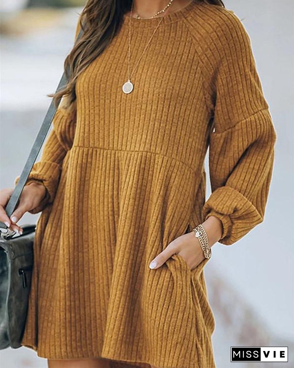 Knitted Long Sleeve Dress