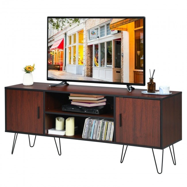 59 Inches Retro Wooden TV Stand for TVs up to 65 Inches - 59