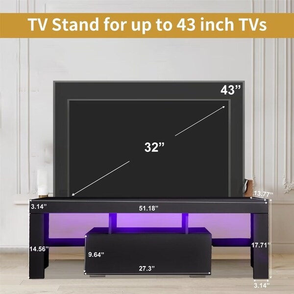 TV stand with Storage 55 inch LED TV Media Console Entertainment Center - 73 inches in width