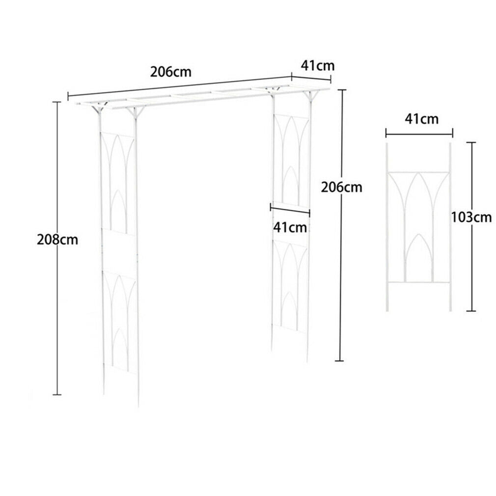 Garden Wedding Arch Outdoor Climbing Plants Trellis Patio Ornament Metal Archway