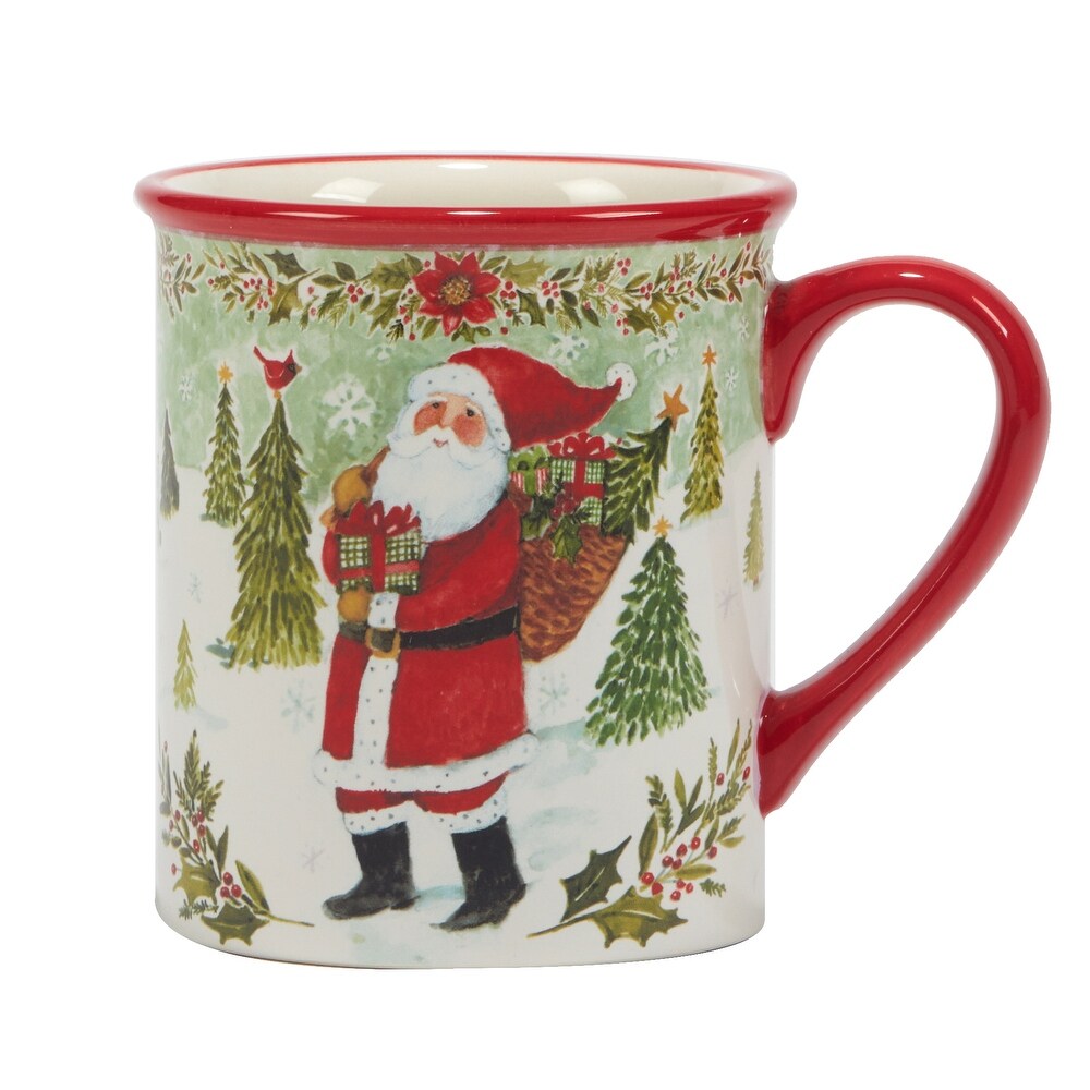 Certified International Joy of Christmas 16 oz. Mugs  Set of 4 Assorted Designs