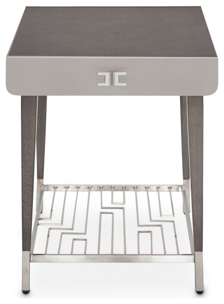 Aico Amini Roxbury Park 3 PC Cocktail  amp2 End Table Set in Slate   Contemporary   Coffee Table Sets   by AMOC  Houzz