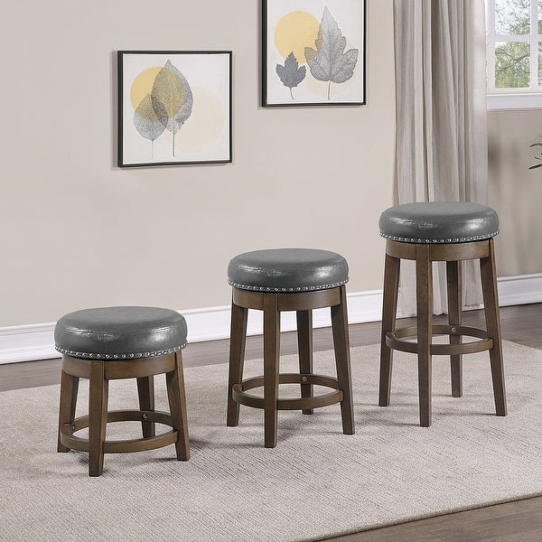 Set of 2 24 -inches PU Swivel Stool