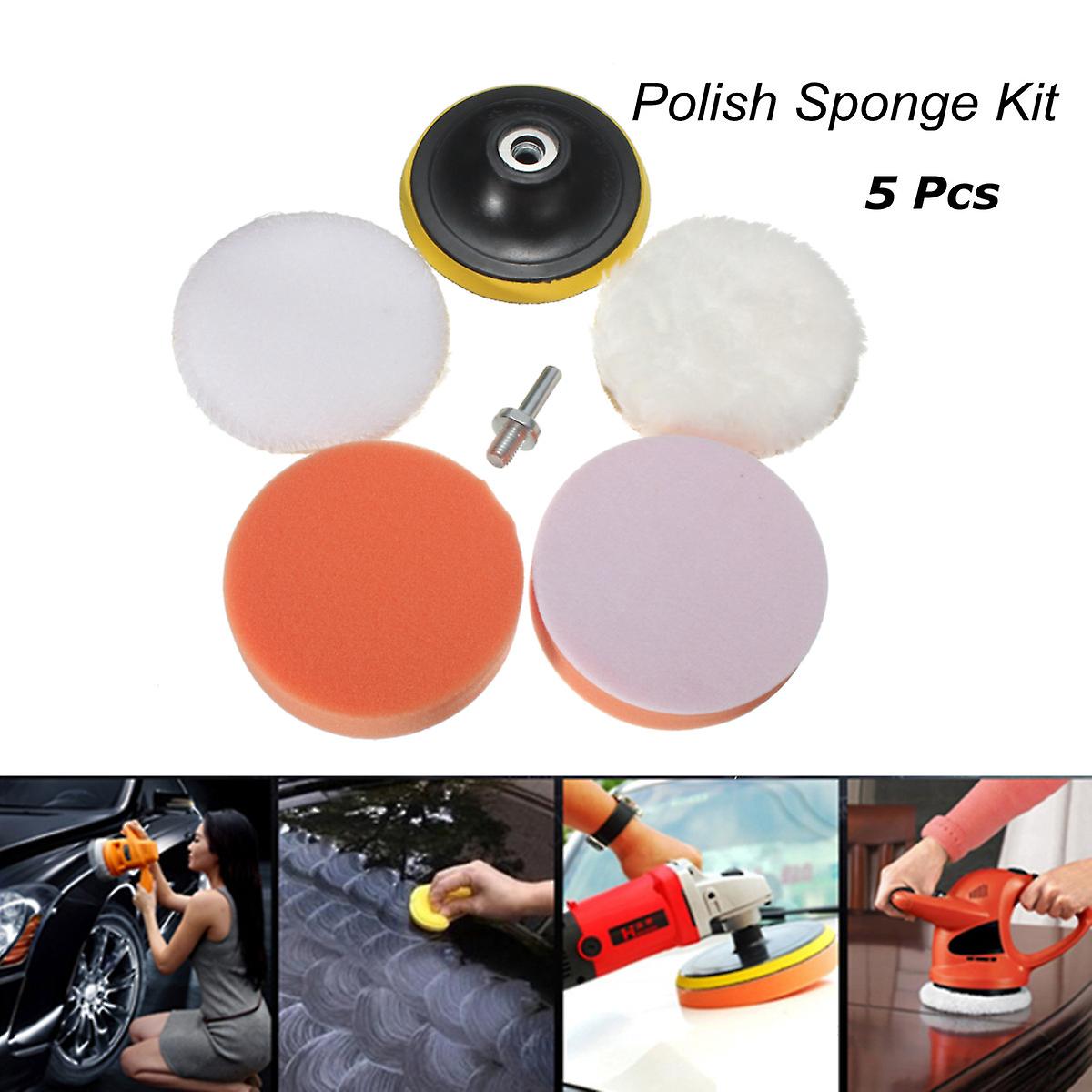 6pcs Buffing Pad Auto Car Polishing Pad Kit Buffer + Drill Adapter  For Car Polisher Car Polishing Buffing Patch