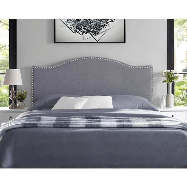 Catalina Upholstered Headboard with Nailhead Trim， Height Adjustable Headboard， Modern Head Board， Fabric Headboard - - 36193654