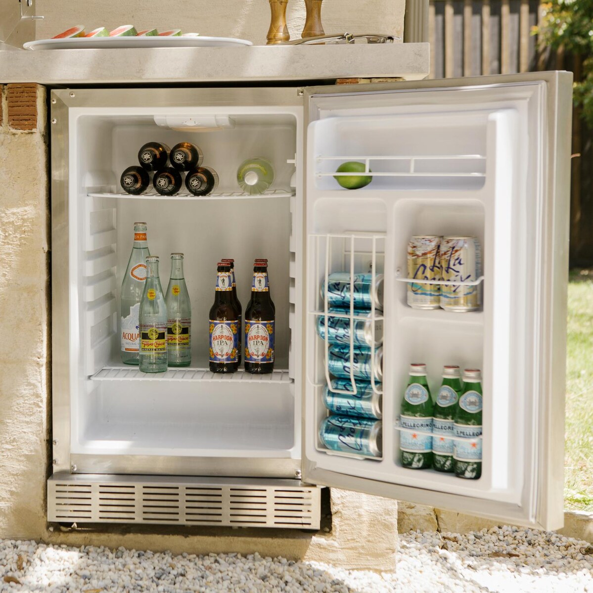 Coyote 21-Inch 4.1 Cu. Ft. Left Hinge Outdoor Rated Compact Refrigerator