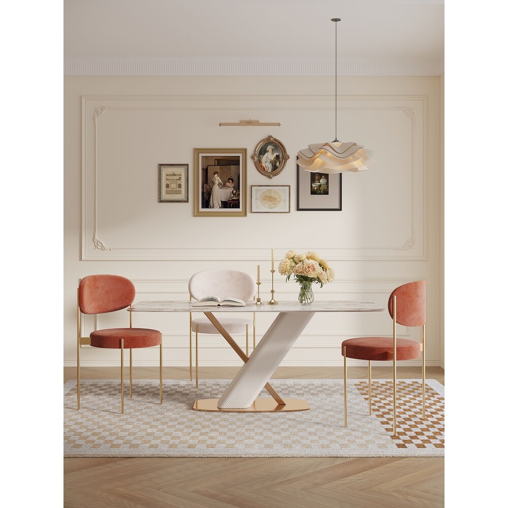 JASIWAY Light Luxury Style Sintered Stone Dining Table