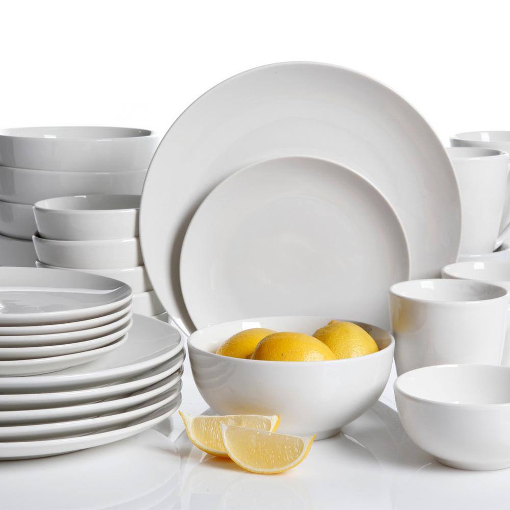 Gibson Home Ogalla 30-Piece Casual White Porcelain Dinnerware Set (Service for 6) 985100537M