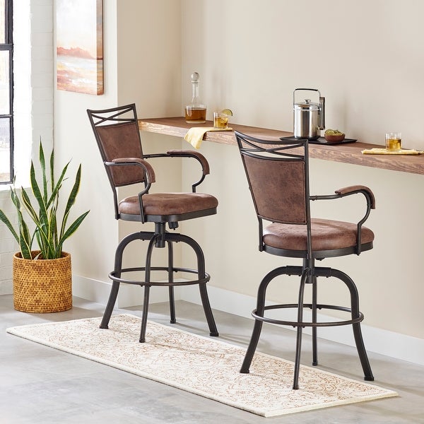 Bridgetown Bar Stool with Swivel， Aged Bronze