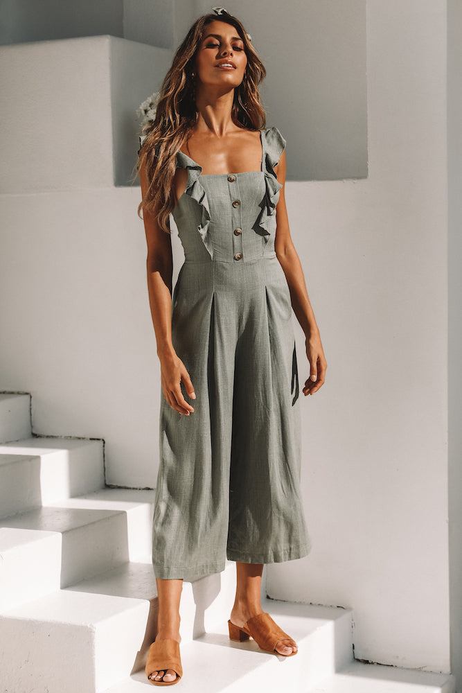 Numb Without Your Kisses Jumpsuit Khaki