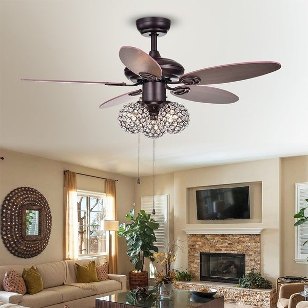 Casimer 5-blade 3-light Crystal Bronze Ceiling Fan Shopping - The Best Deals on Ceiling Fans | 23845372