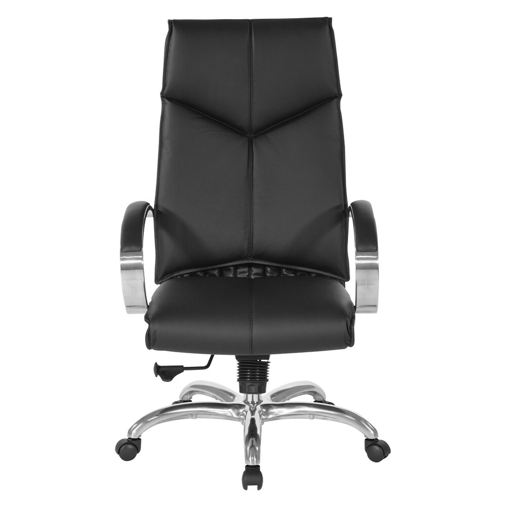 Deluxe High Back Black Executive Leather Chair