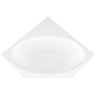 Universal Tubs Mali 5 ft. Acrylic Corner Drop-in Air Bath Tub in White HD6060VAL