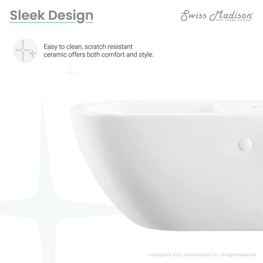 Swiss Madison St. Tropez Wall Hung Elongated Bidet in Glossy White SM-BD226