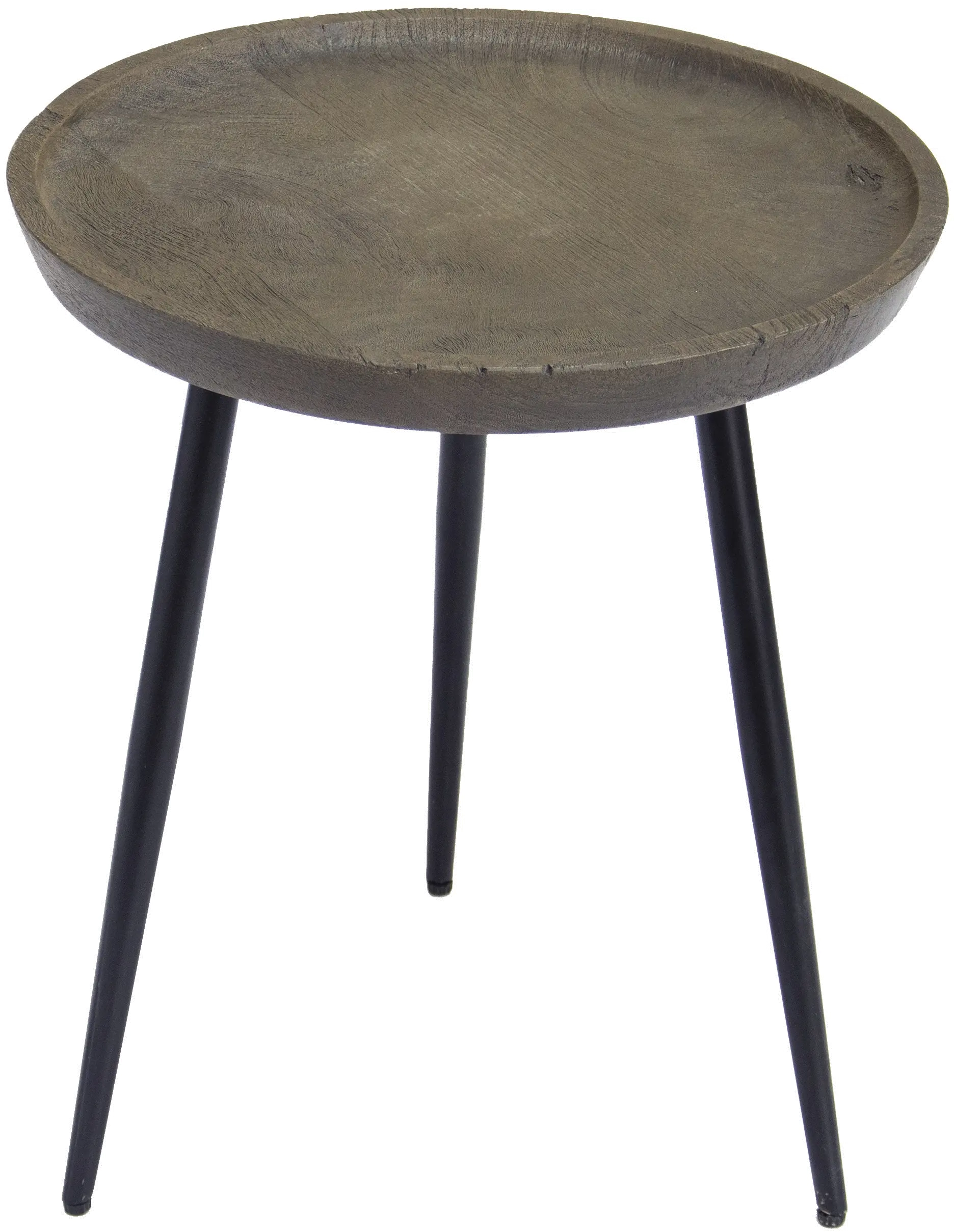 Round Mango Wood Accent Table