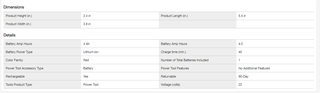 Hilti 2183182 B 22-Volt 4.0 Lithium-Ion Advanced Compact High Performance Battery Pack