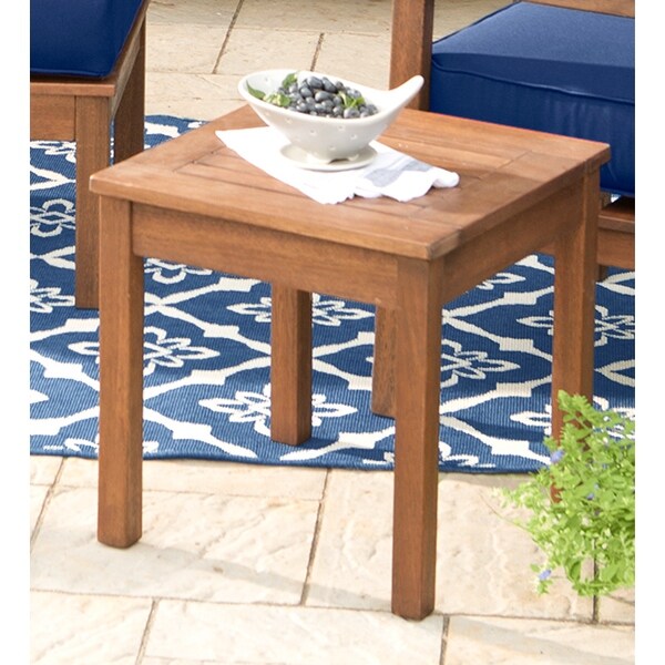 Eucalyptus Wood Side Table，Lancaster Outdoor Furniture Collection