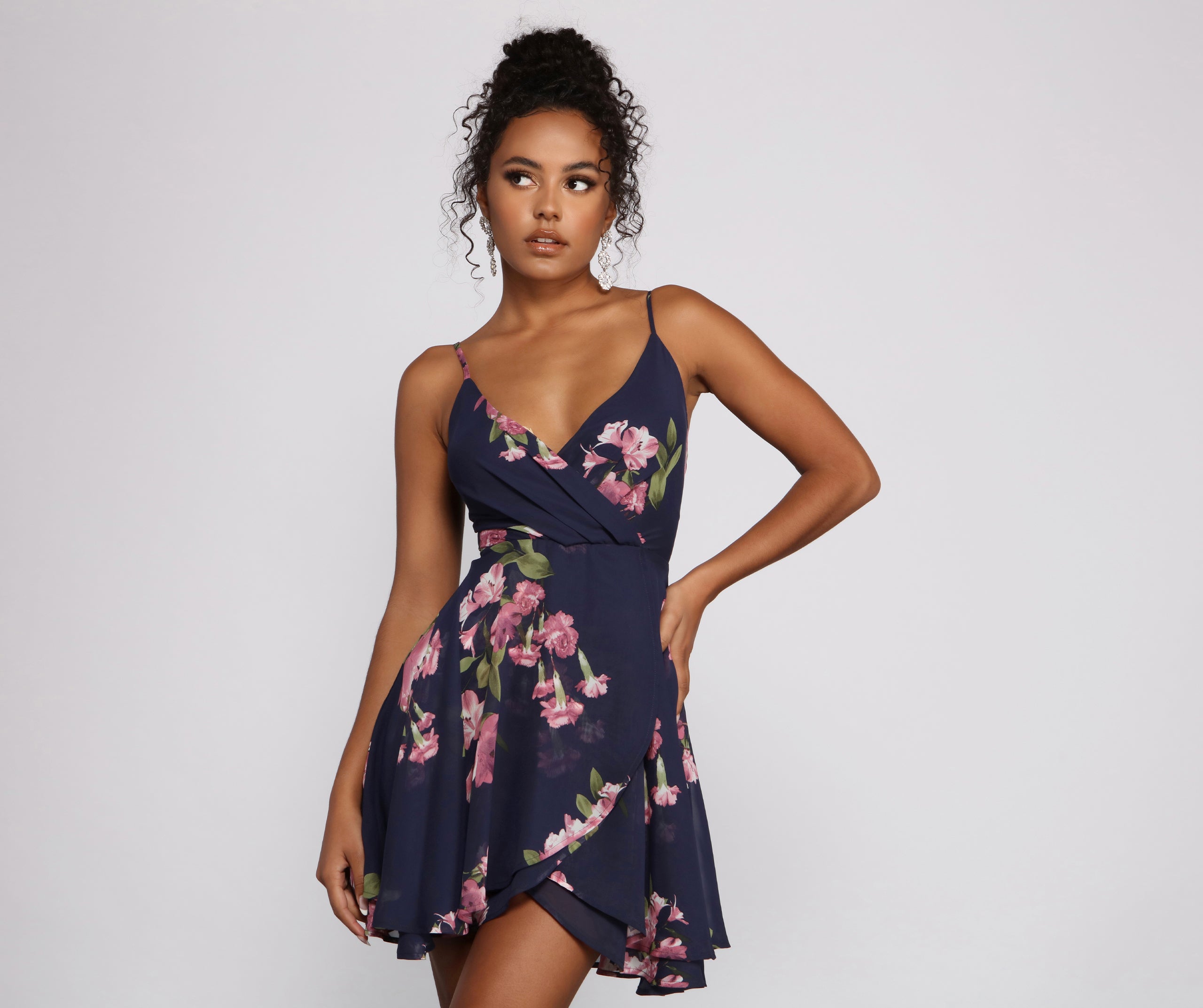 Sweet Moments Floral Chiffon Skater Dress