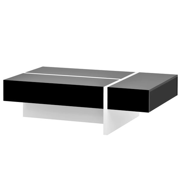 Coffee Table with Storage High Gloss Coffee Tables Cocktail End Table Modern Rectangle - as picture