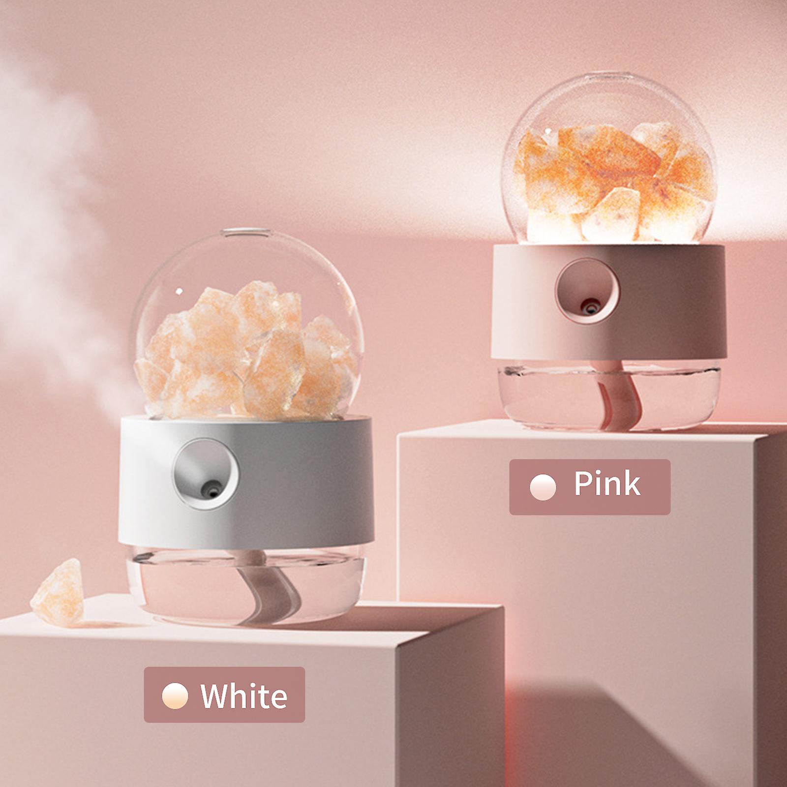 Crystal Salt Stone Humidifier Warm White Night Light 300ml Mist Humidifier Portable Quiet Usb Essential Oil Diffuser Cool Mist Air Humidifier For Desk