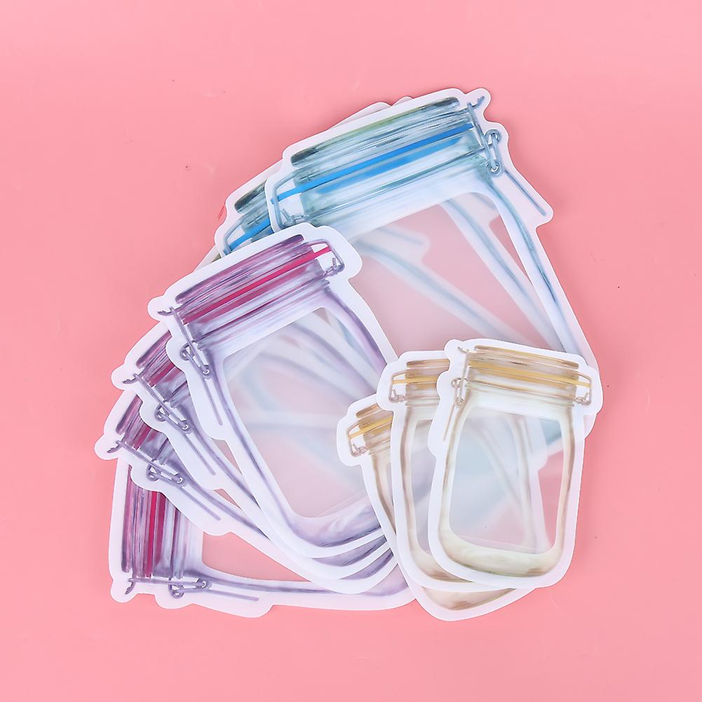 Sealing Zipper Bag Reusable Portable Food Saver Storage Bags Snack Zip Lock Bags#3 3pcs L + 4pcs M+ 3pcs S