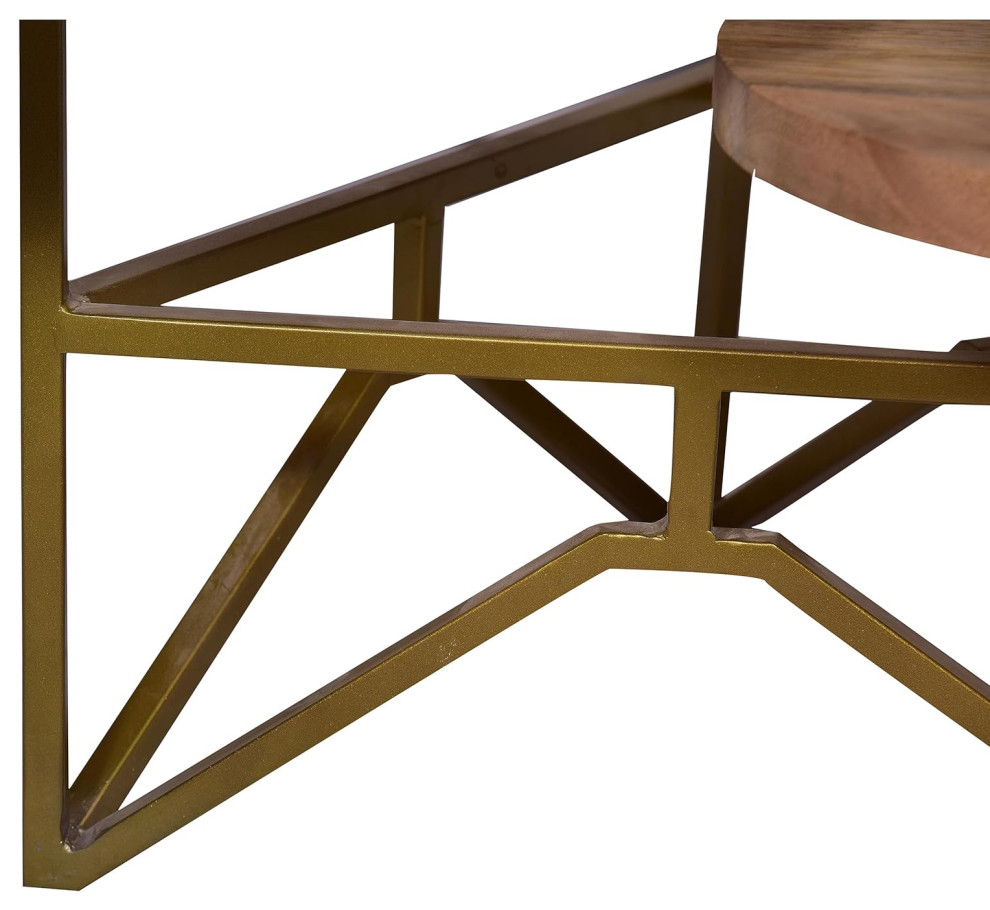 Modern Farmhouse Coffee Table  Mango Wood Construction With 3 Tiers  Gold/Brown   Modern   Coffee Tables   by Decor Love  Houzz