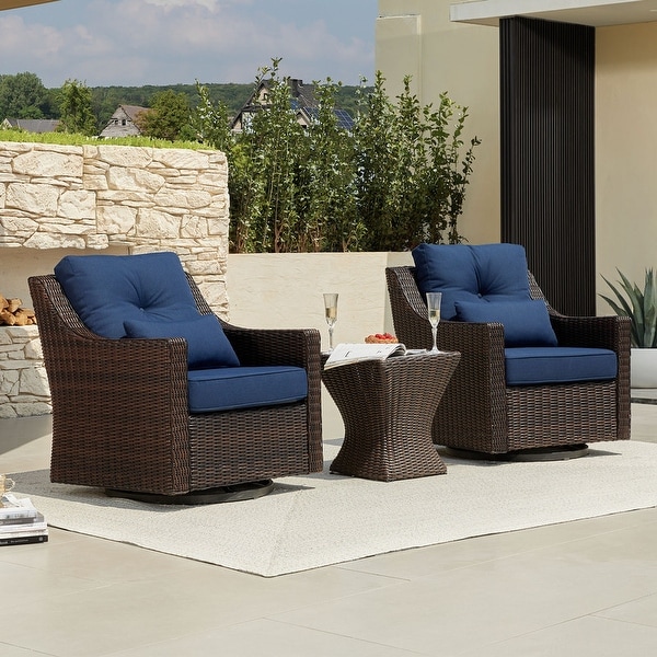 Murphy Outdoor Wicker Patio Furniture Swivel Glider Chair