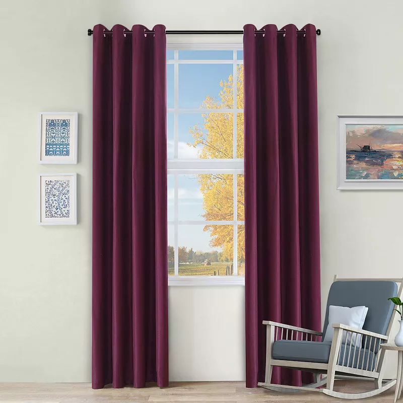 Superior Jaxon Grommet Top Set of 2 Blackout Window Curtain Panels