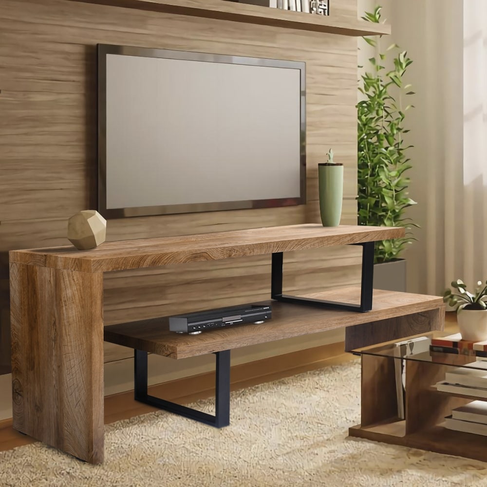 Modern Vintage 2 Tier DIY Free Adjustable TV Stand