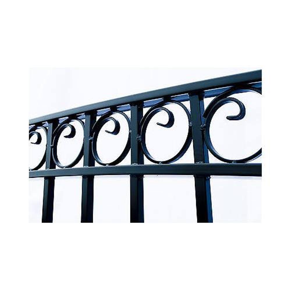 ALEKO Paris Style 16 ft. x 6 ft. Black Steel Single Swing Driveway Fence Gate DG16PARSSW-HD