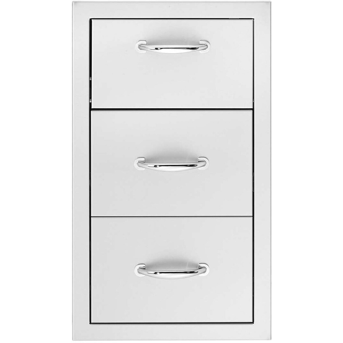 Summerset 15-Inch Stainless Steel Flush Mount Double Access Drawer With Paper Towel Holder