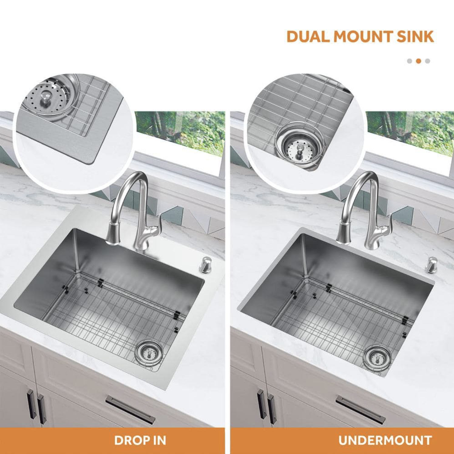 Glacier Bay AIO Dolancourt Tight Radius Drop-in/Undermount 18G Stainless Steel 25 in. Single Bowl Kitchen Sink with Pull-Down Faucet