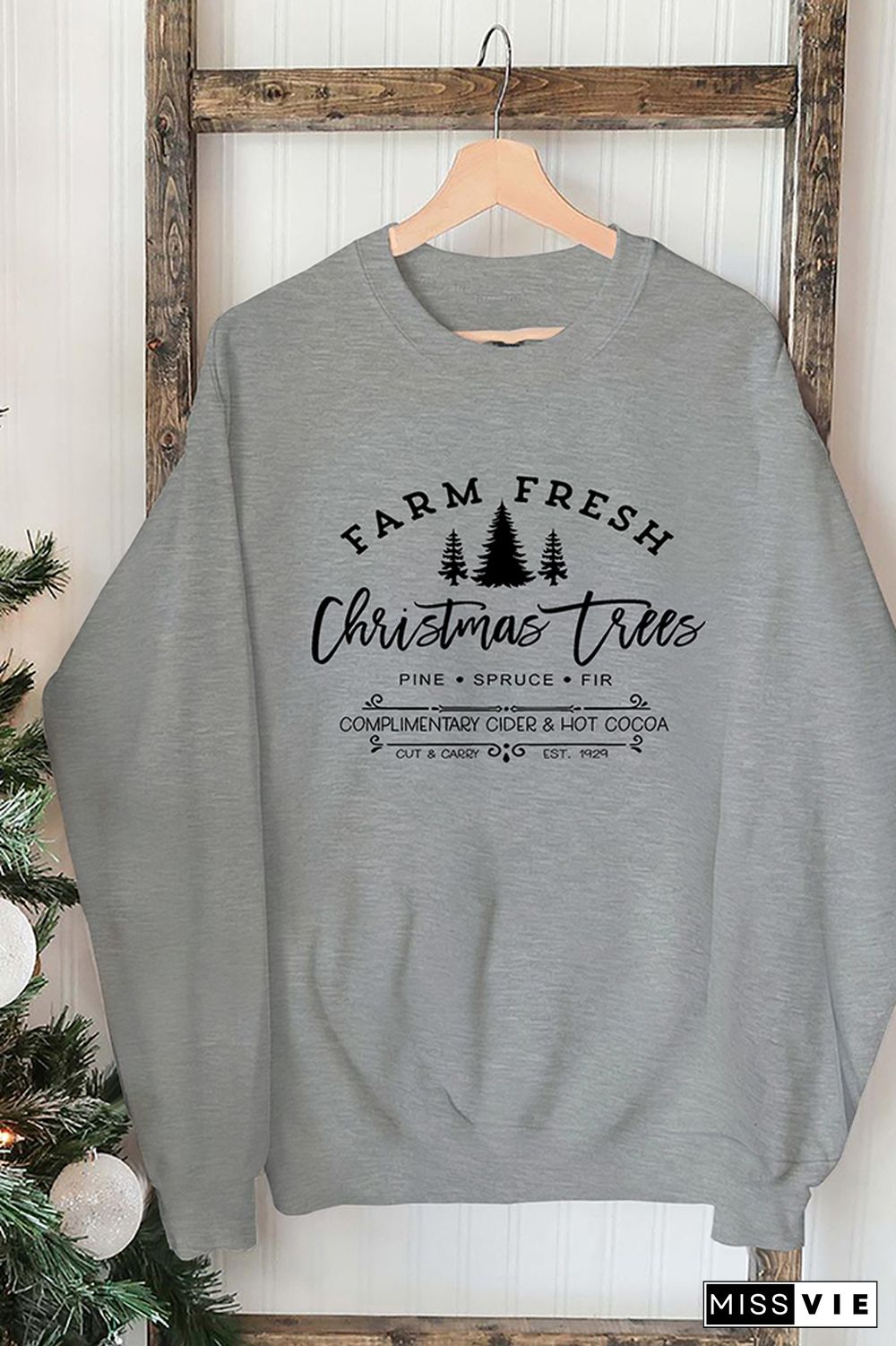 Farm Fresh Christmas Trees Pullover Sweatshirt Women Wholesale