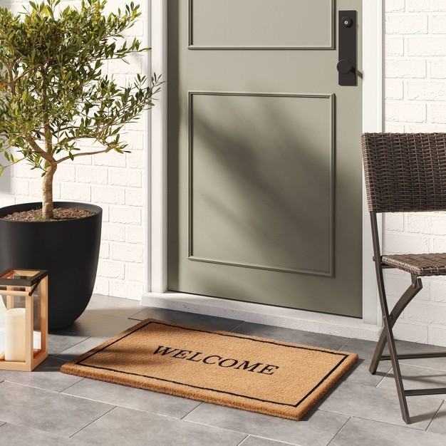 x27 welcome x27 Coir Doormat Black Designed With Studio Mcgee