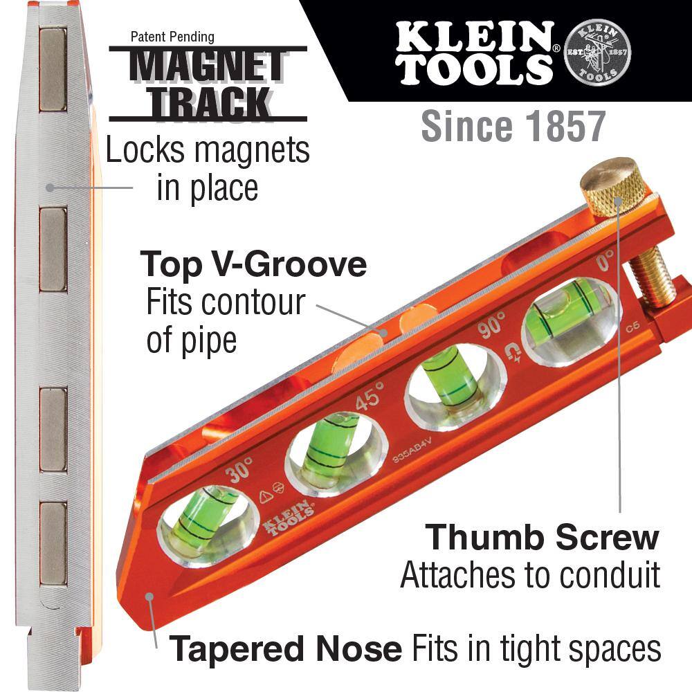 Klein Tools 2-Piece 4-vial Conduit Level and Non-Contact Voltage Tester with Laser Pointer Tool Set M2O41279KIT