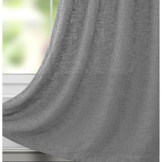 Kate Aurora 2 Piece Heavy Woven Heavy Duty Linen Styled Grommet Top Window Curtain Panels