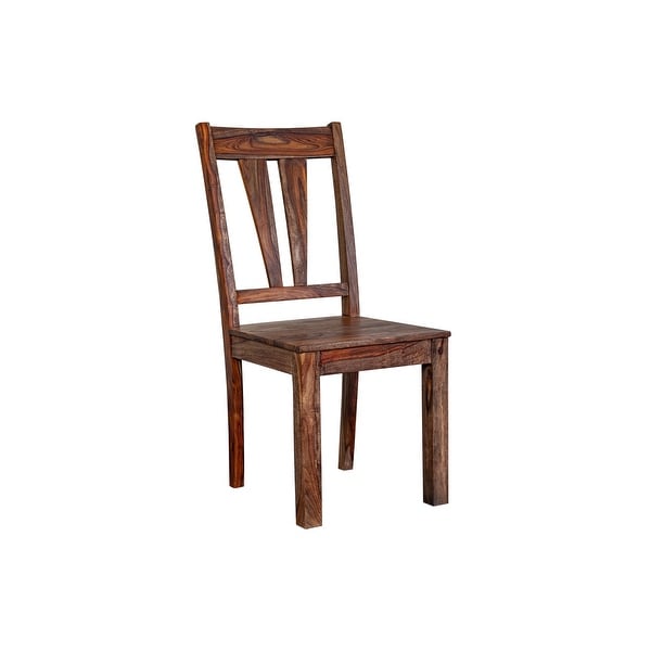 Wanderloot Kalispell Solid Sheesham Wood Dining Chair， Natural