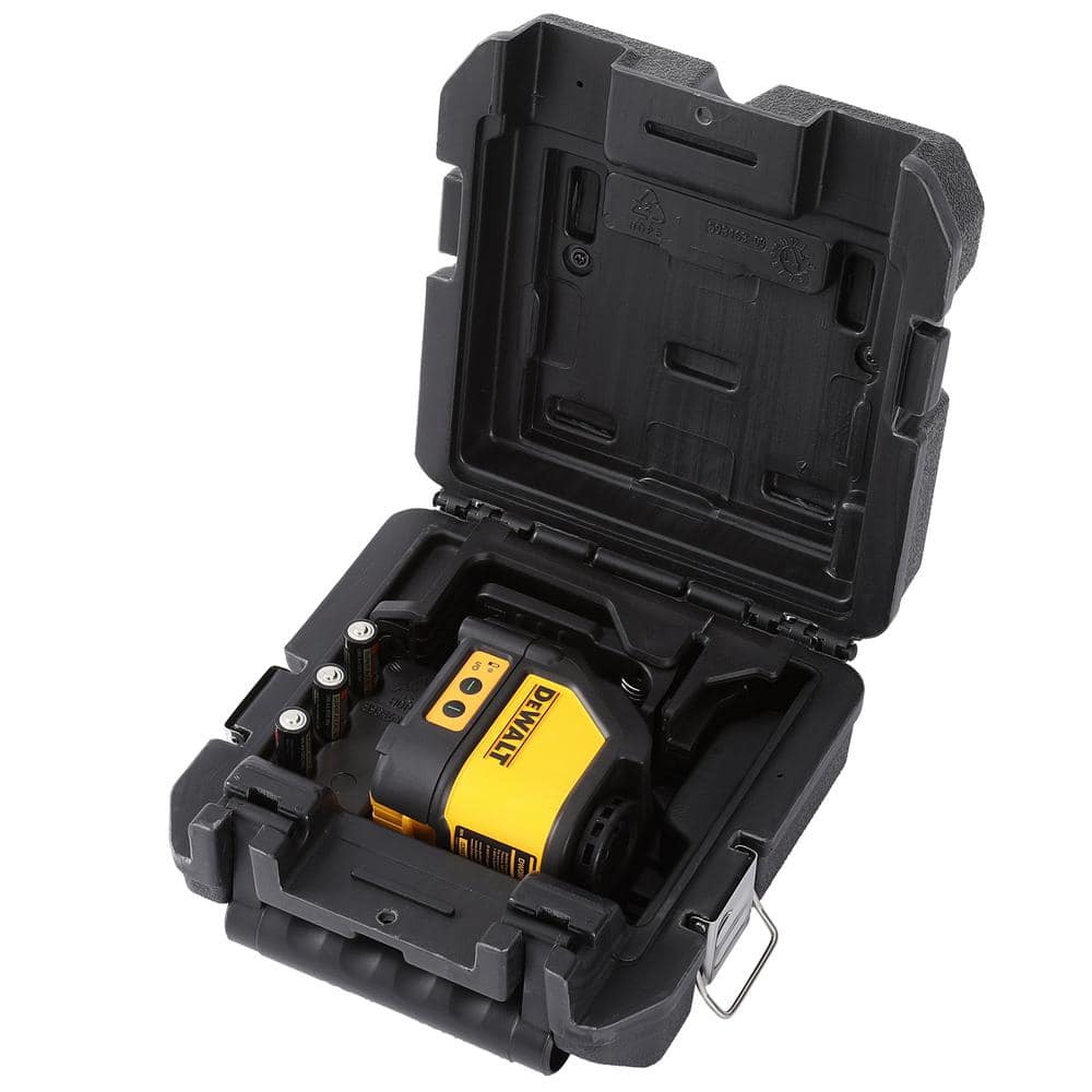 DEWALT 100 ft. Green Self-Leveling Cross Line Laser Level with (3) AA Batteries & Case DW088CG