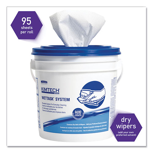 Kimberly-Clark Kimtechandtrade; Wipers for WETTASK System | Bleach， Disinfectants and Sanitizers， 6 x 12， 570