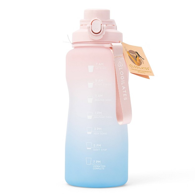 Blogilates 64oz Half Gallon Plastic Water Bottle Blue Ombre