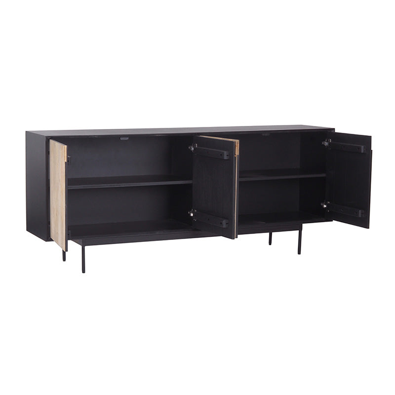 RADLEY Sideboard 180 cm Solid Mango Wood - Natural & Black