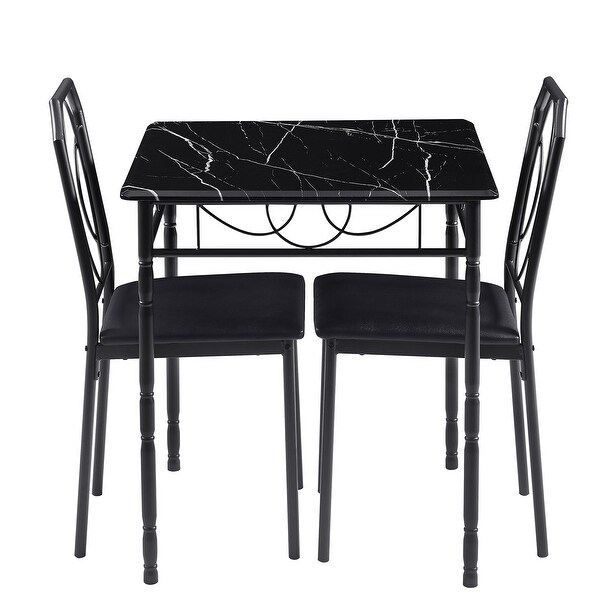 3-Piece Dining Table Set with 2 Chairs for Home Kitchen Breakfast Nook