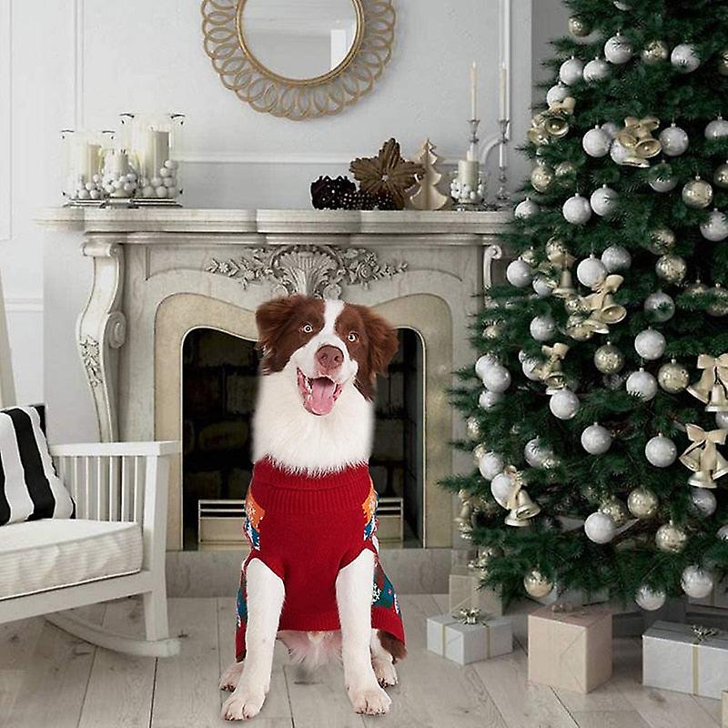 Snowflake christmas knitted dog sweater