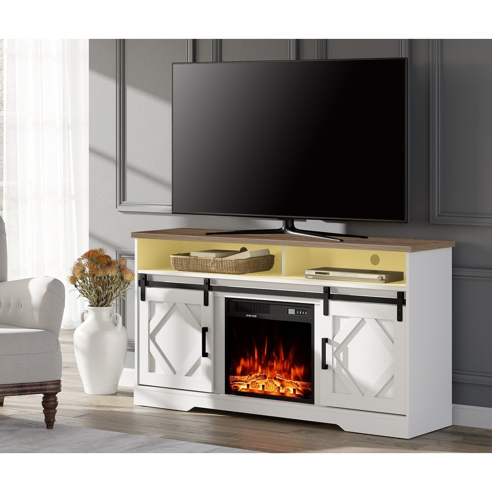 WAMPAT Electric Fireplace TV Stand for TVs Up to 65 Inch   59\