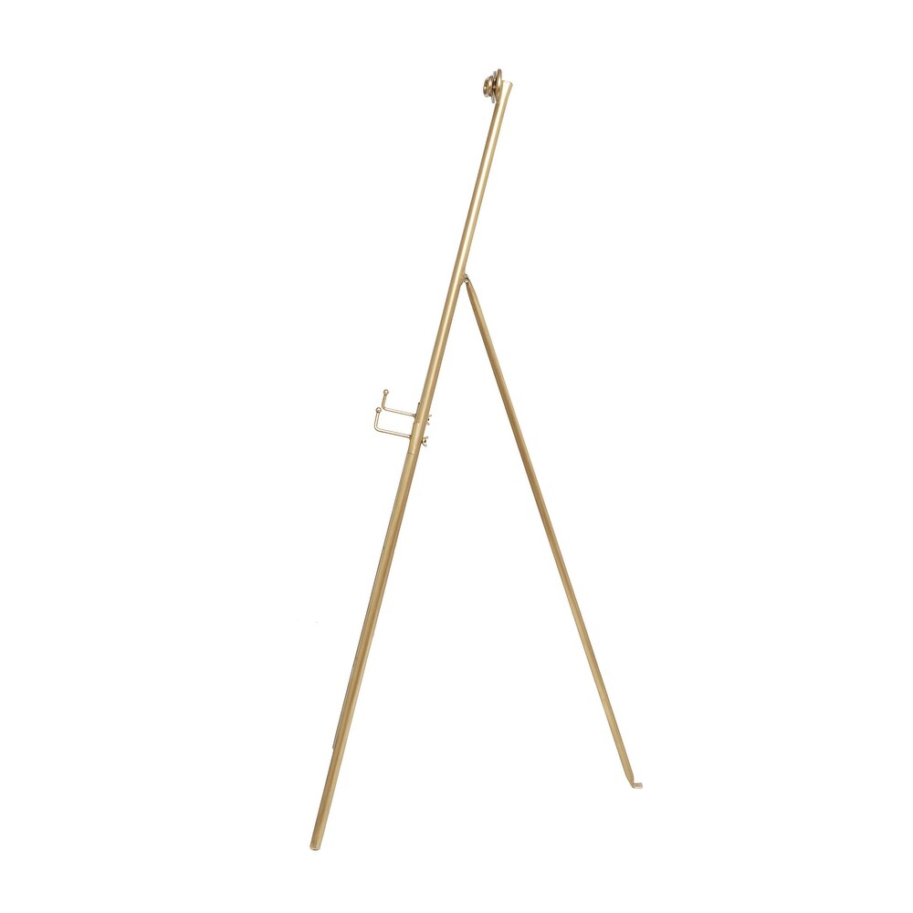 Gold Metal Tall Adjustable Display Stand Easel with Bow Top