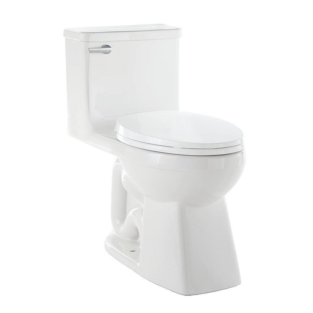 Glacier Bay Power Flush 1-piece 1.28 GPF Single-Flush Elongated Toilet in White Seat Included N2451E